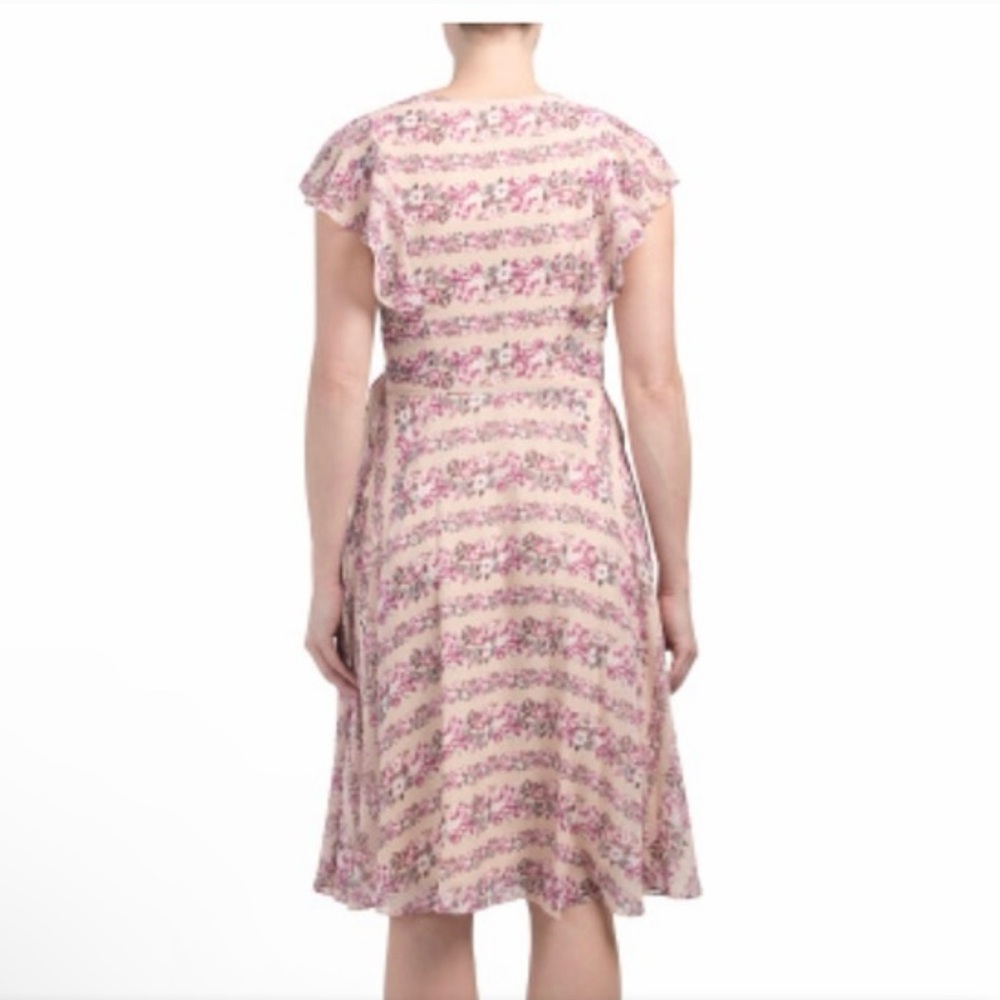 Nanette Lepore Light Pink/Nude Floral Print Midi Sun Dress - Feminine Romantic - Picture 2 of 9